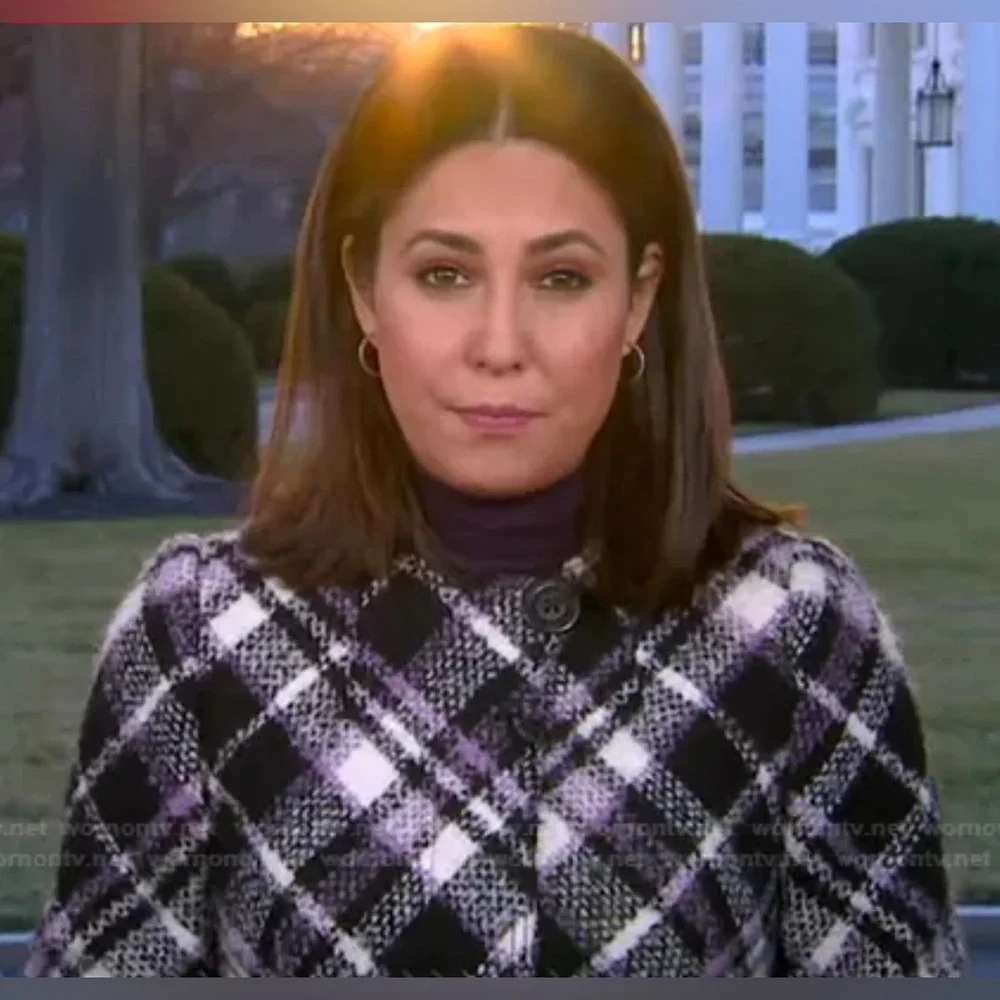 Kate Spade New York Plaid Print Boucle‎ Trench AS SEEN ON Cecilia Vega GMA 00
